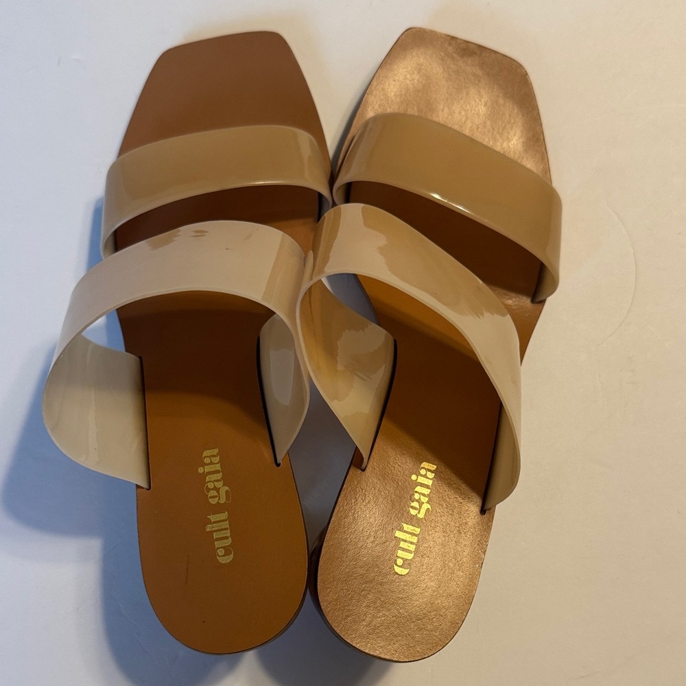 cult gaia Patent Nude Double-Band Slide Mules - Picture 3 of 4
